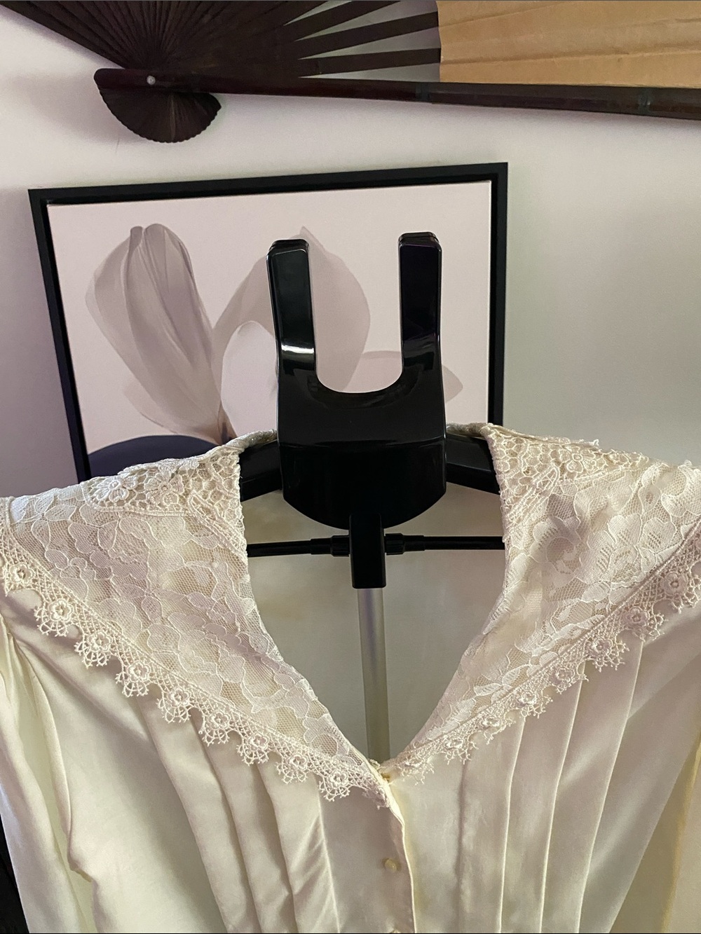 Vintage 80’s Josephine Cream Colored Lace Collared Blouse - Picture 7 of 12